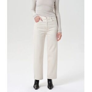 AGOLDE Ren Cream Wide Leg Jeans High Rise Neutral Denim 26x27